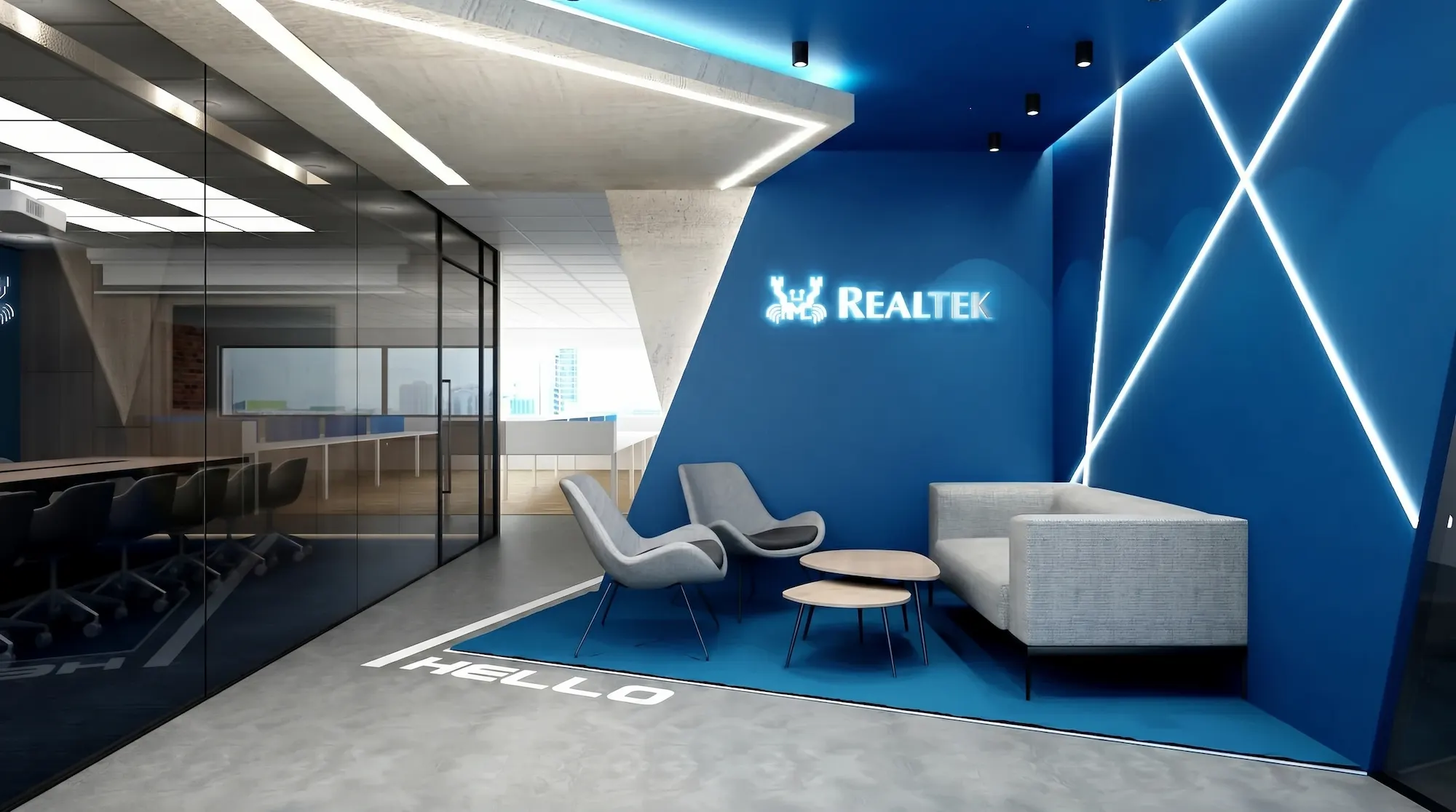 Thiết kế văn phòng công nghệ REALTEK Tân Bình không gian mở