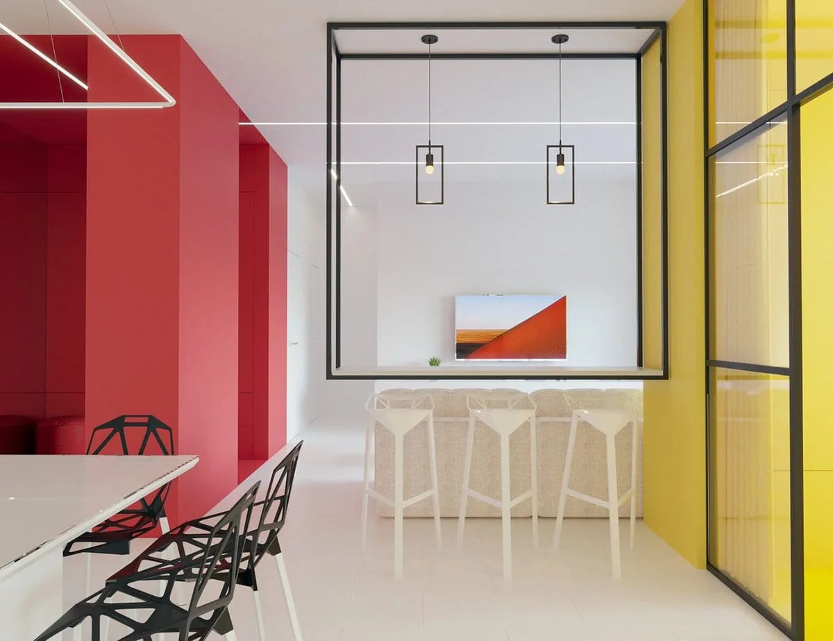 Neutral tones as a backdrop lifting colourful décor pieces