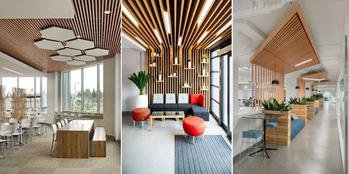 Wood slats in interior design