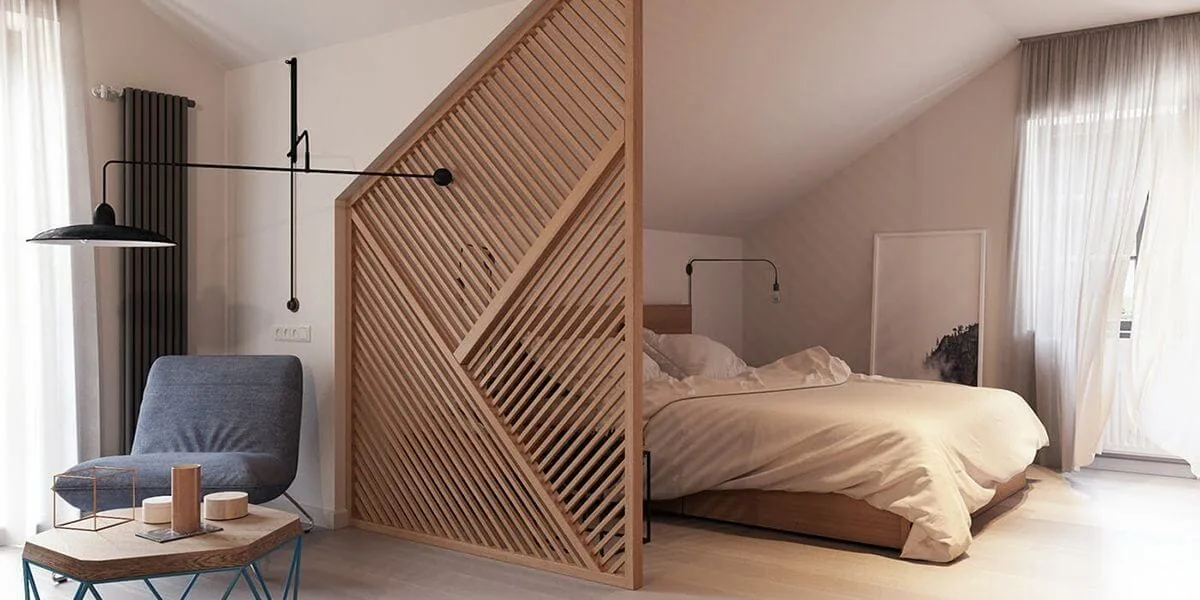 Wood slats in interior design