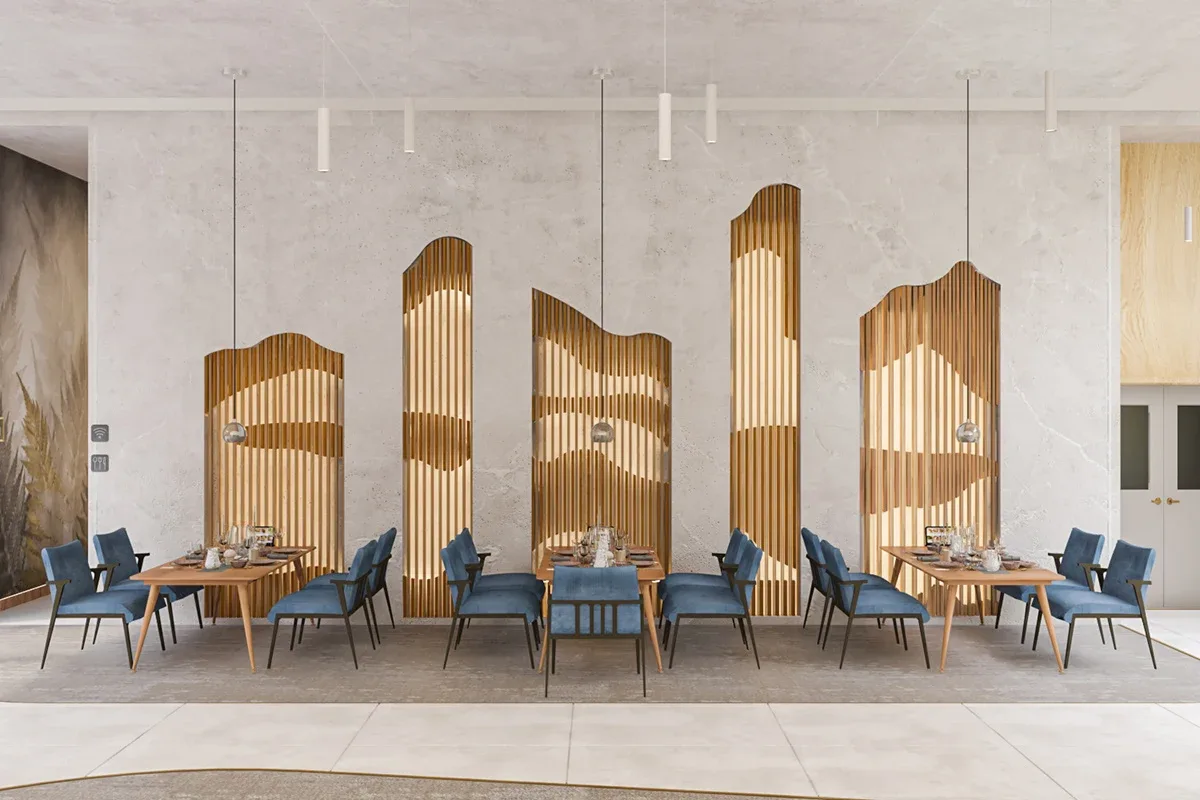 Restaurant designed in a style tied to its brand positioning