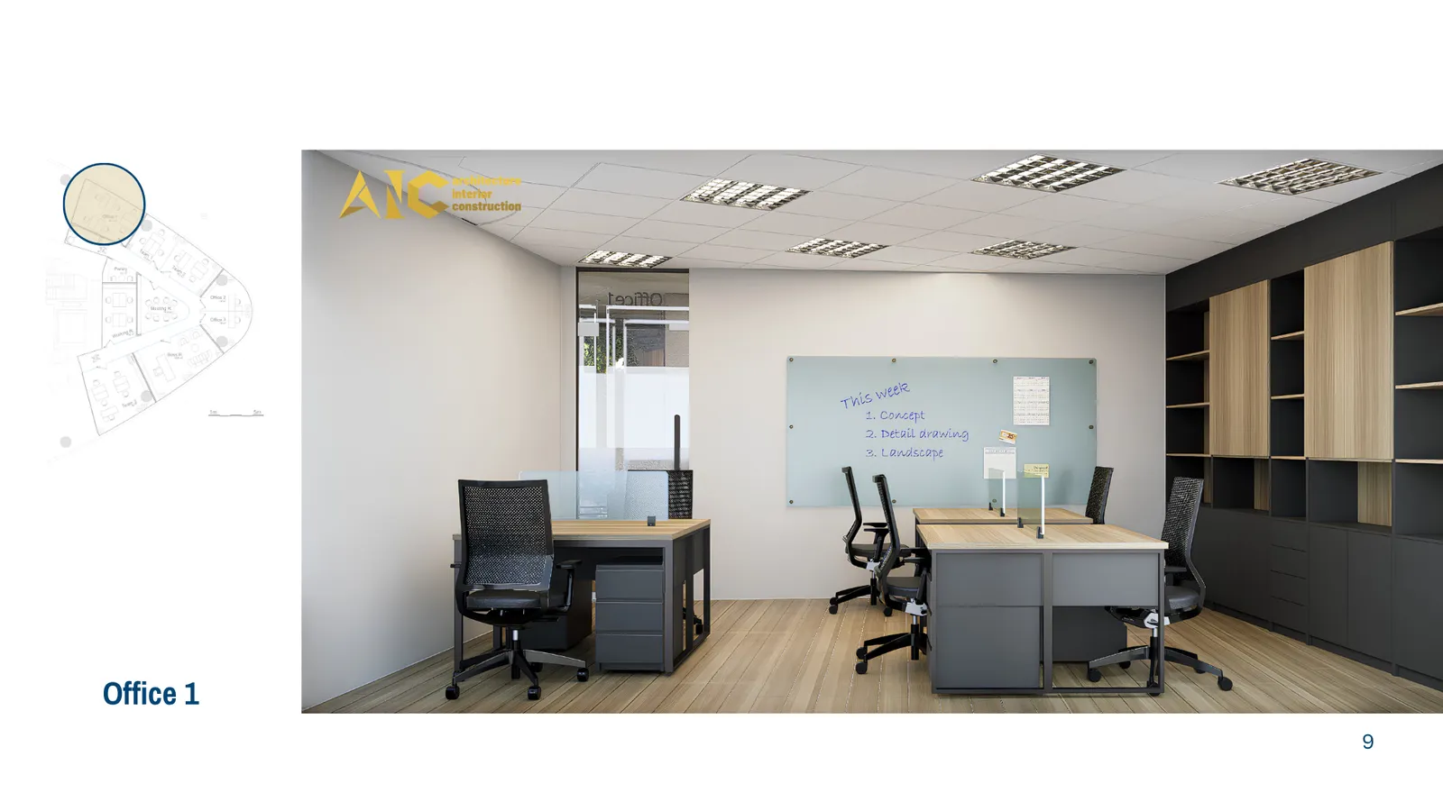East Minerals Office — Bitexco T34 — 3D design render 3