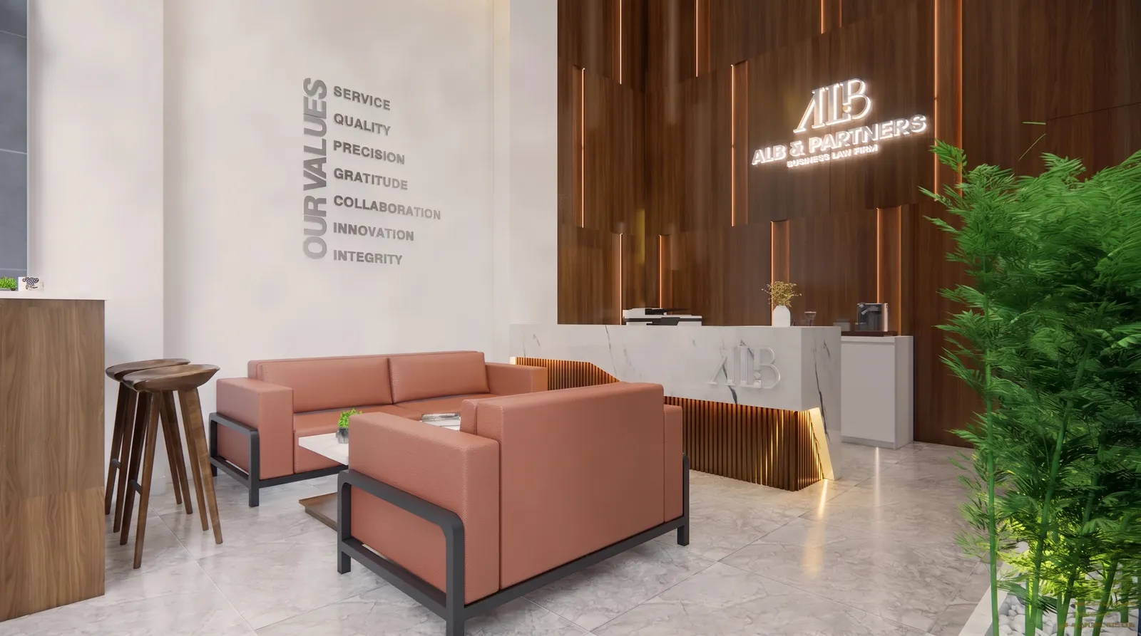 ALB & Partners Turnkey Office — Bình Thạnh District — 3D design render 5