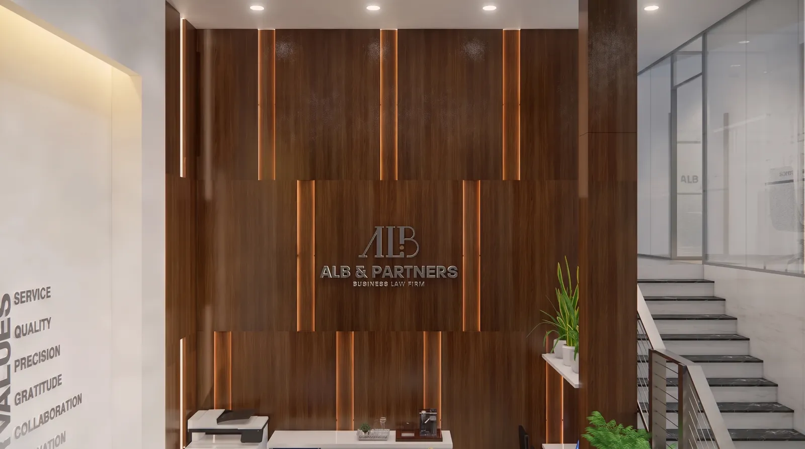 ALB & Partners Turnkey Office — Bình Thạnh District — 3D design render 1