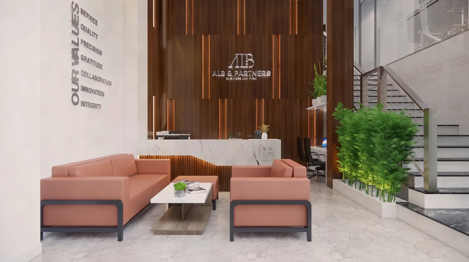 ALB & Partners Turnkey Office — Bình Thạnh District — 3D design render 4