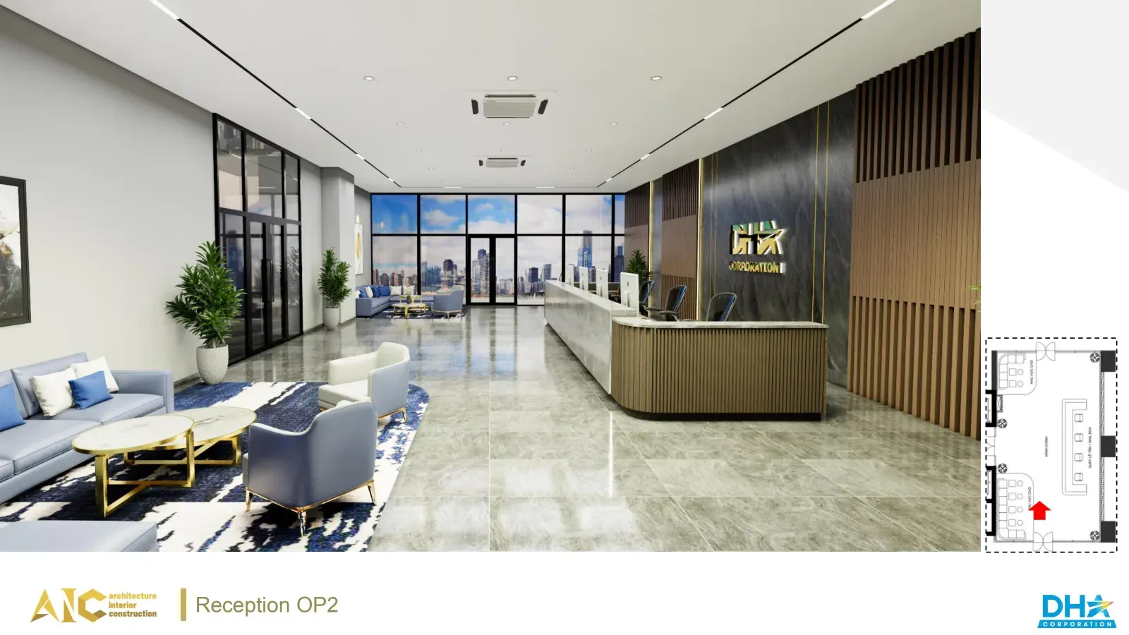 DHA Hong Bang Lobby & Interior — Design & Build — 3D design render 1