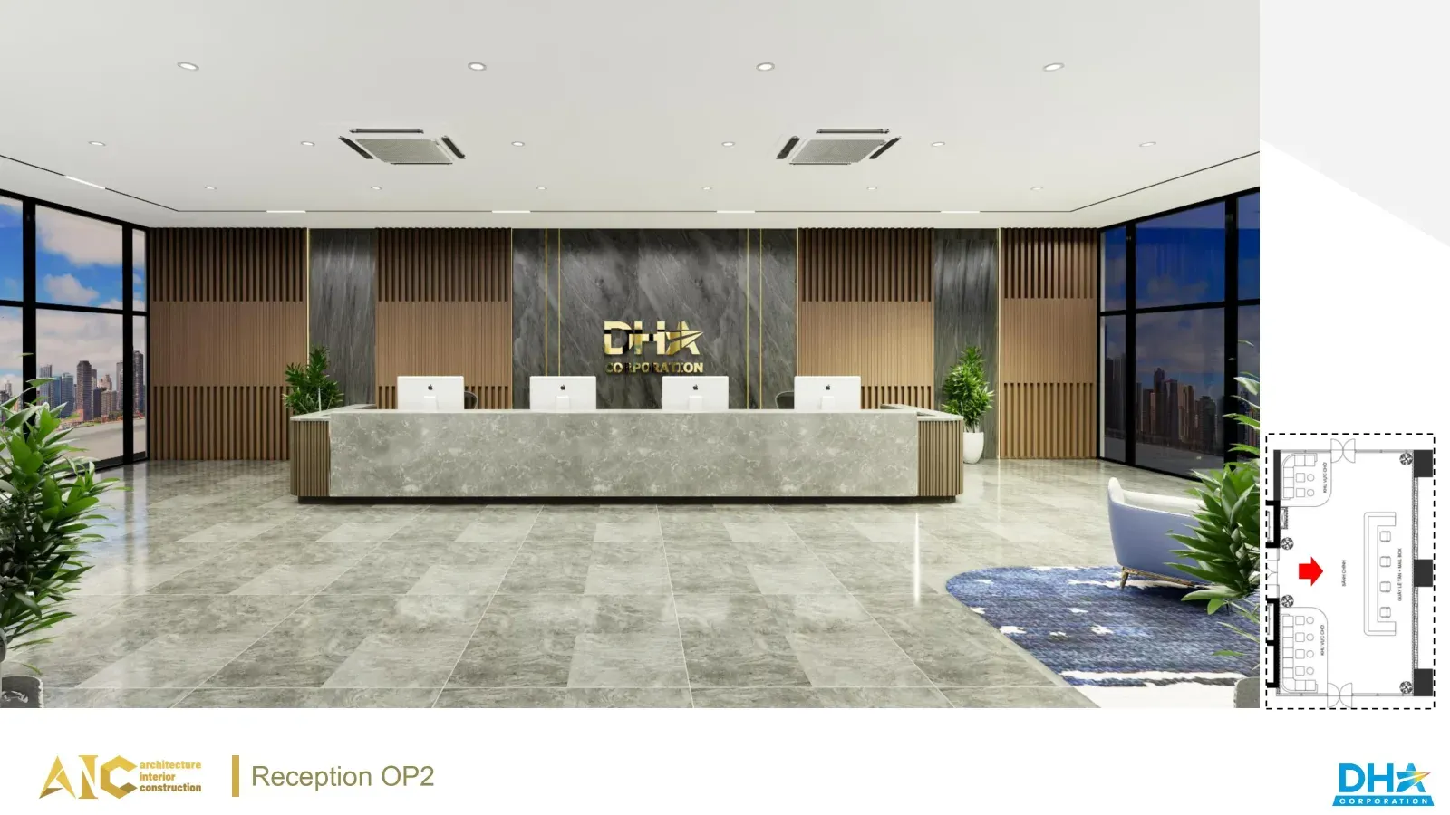 DHA Hong Bang Lobby & Interior — Design & Build — 3D design render 2
