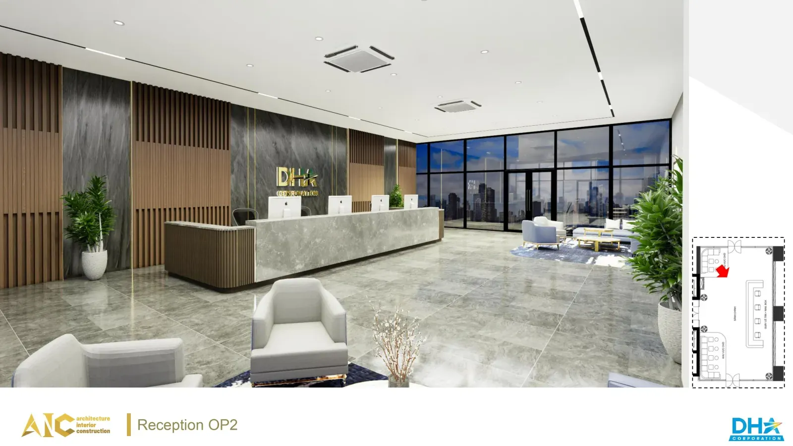 DHA Hong Bang Lobby & Interior — Design & Build — 3D design render 3