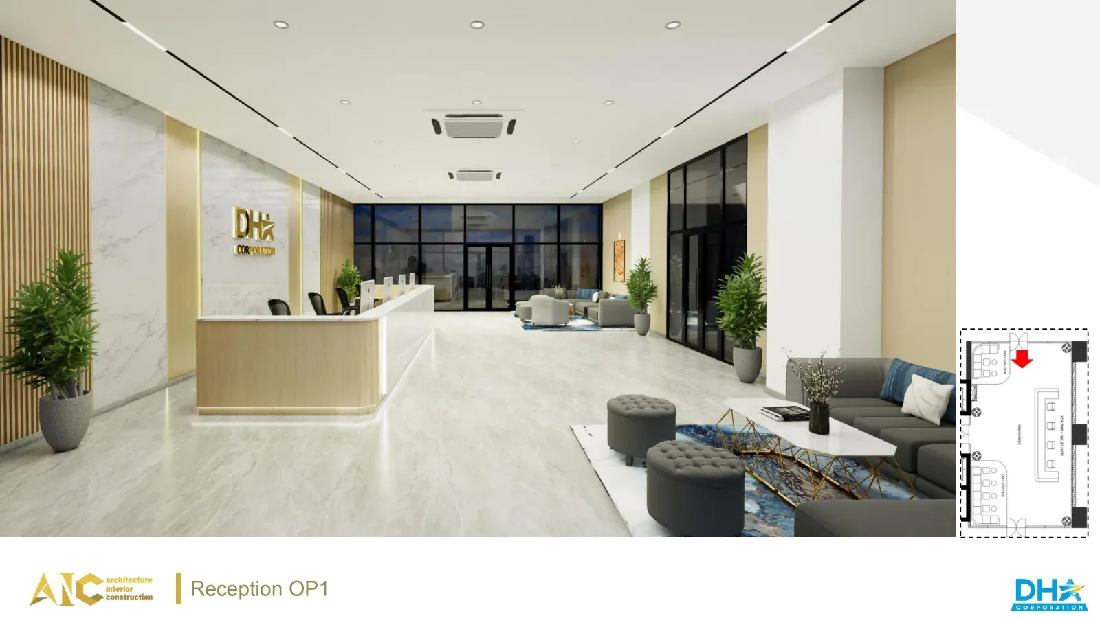 DHA Hong Bang Lobby & Interior — Design & Build — 3D design render 5