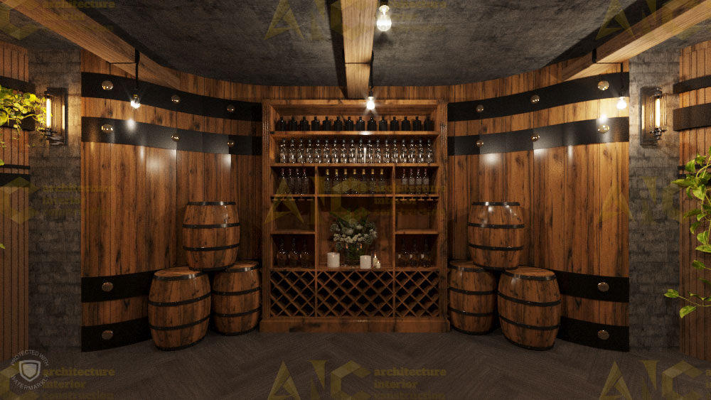 Thiết kế nội thất hầm rượu ban mê chị Vân- hầm rượu view 1