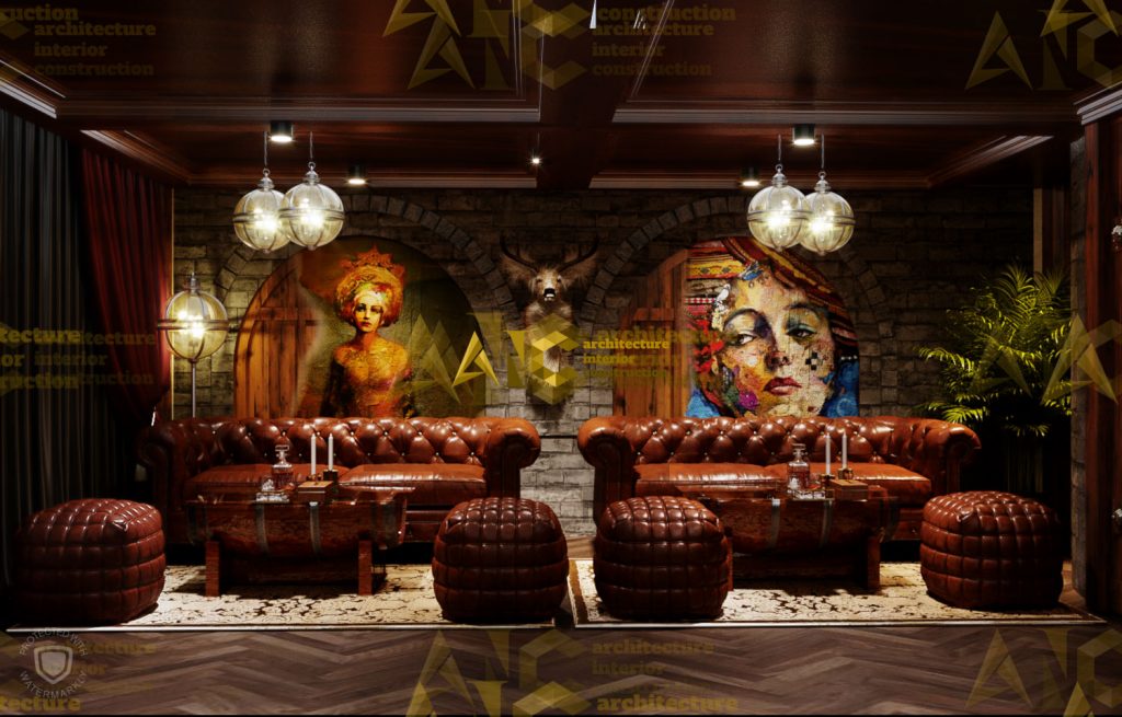 Thiết kế nội thất hầm rượu ban mê chị Vân- cigar room view 1