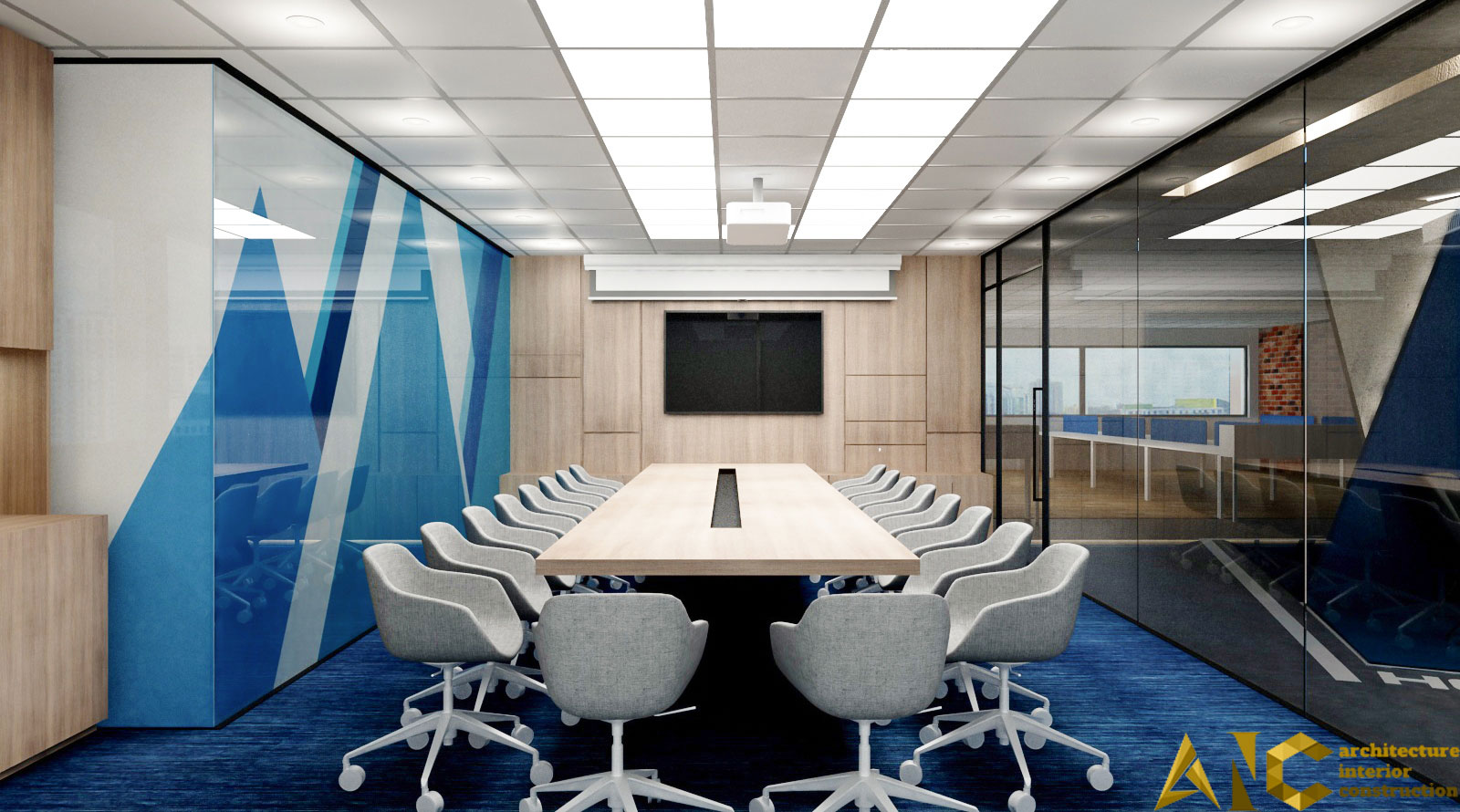 thiết kế nội thất văn phòng Realtek- phòng họp