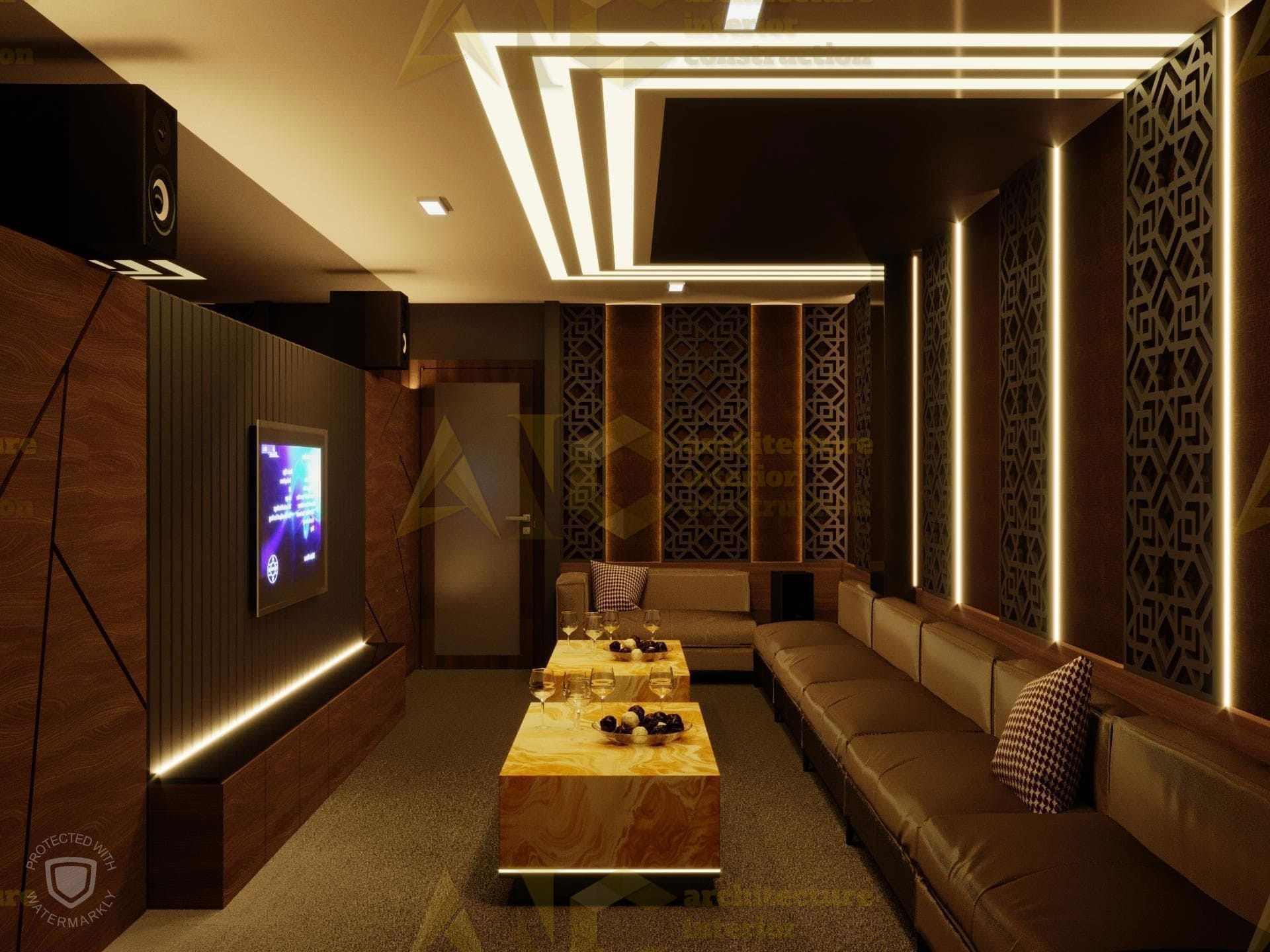 Thiết kế và thi công nội thất phòng karaoke- phòng 10 view 2