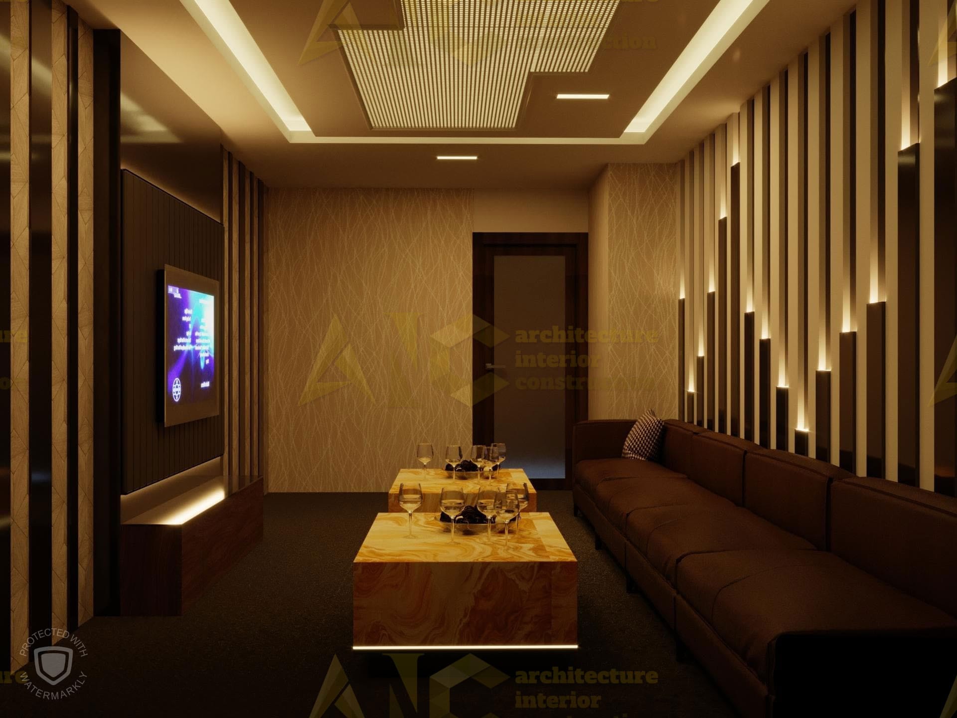 Thiết kế và thi công nội thất phòng karaoke- phòng 12 view 2