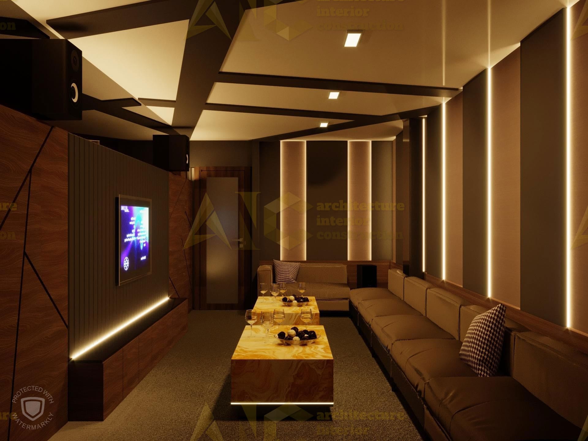 Thiết kế và thi công nội thất phòng karaoke- phòng 13 view 2