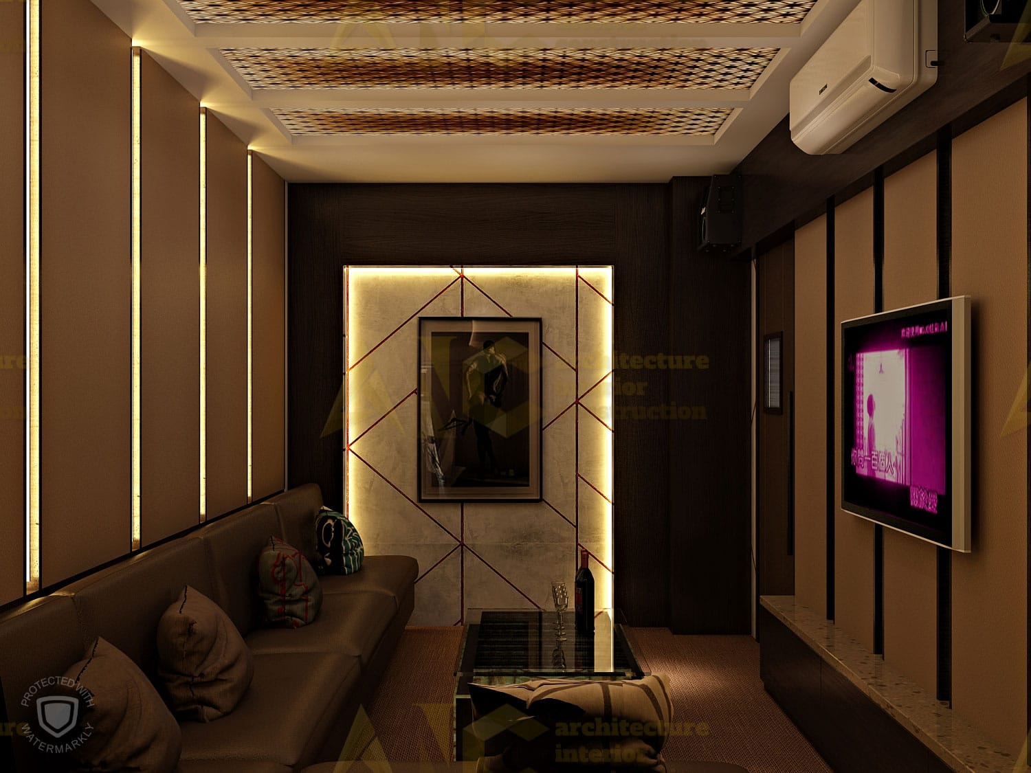 Thiết kế và thi công nội thất phòng karaoke- phòng 2 view 2
