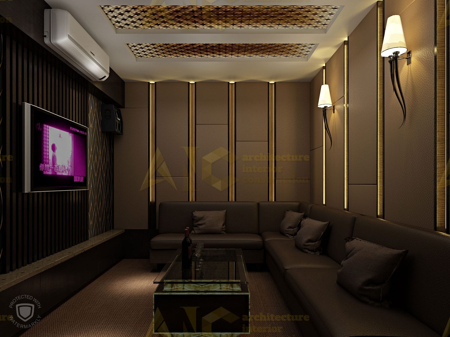 Thiết kế và thi công nội thất phòng karaoke- phòng 3 view 1