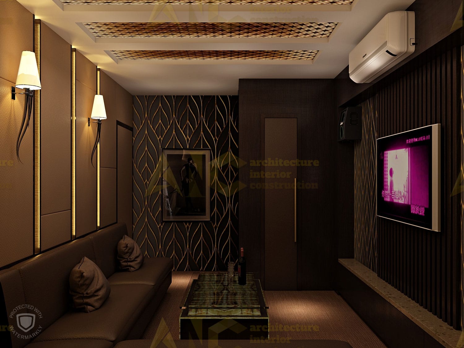 Thiết kế và thi công nội thất phòng karaoke- phòng 3 view 2