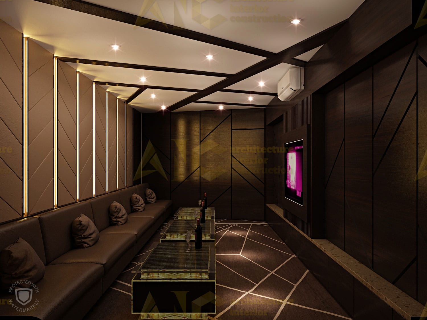 Thiết kế và thi công nội thất phòng karaoke- phòng 4 view 2
