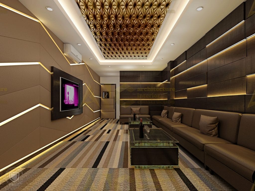 Thiết kế và thi công nội thất phòng karaoke- phòng 5 view 1