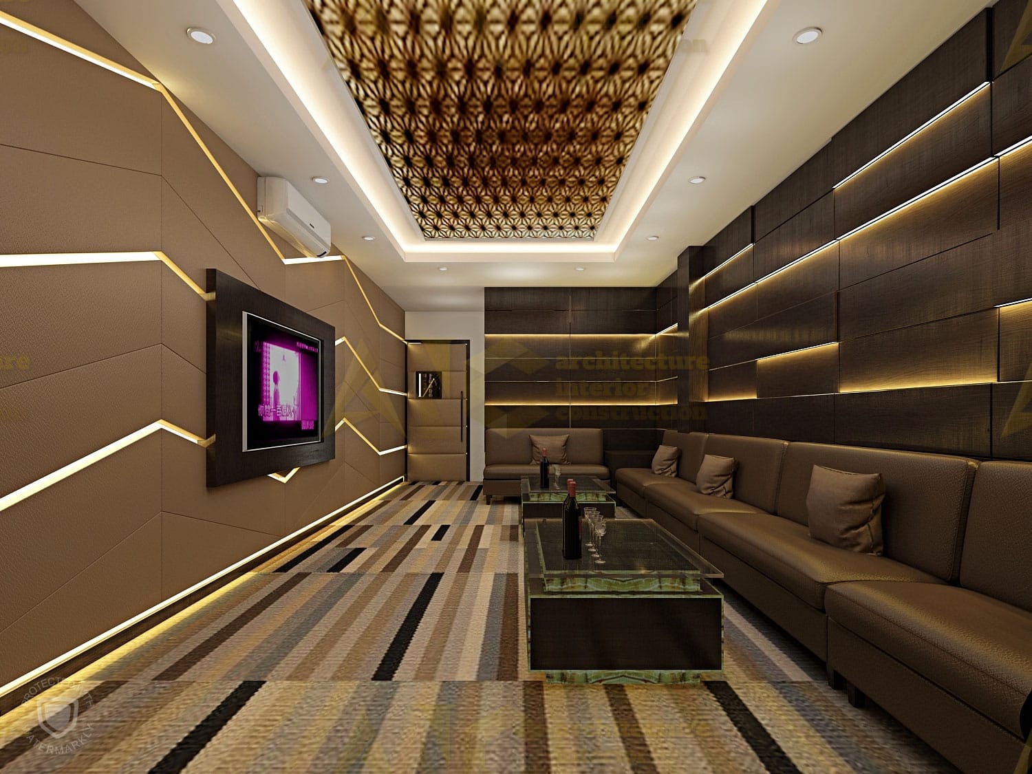 Thiết kế và thi công nội thất phòng karaoke- phòng 5 view 1