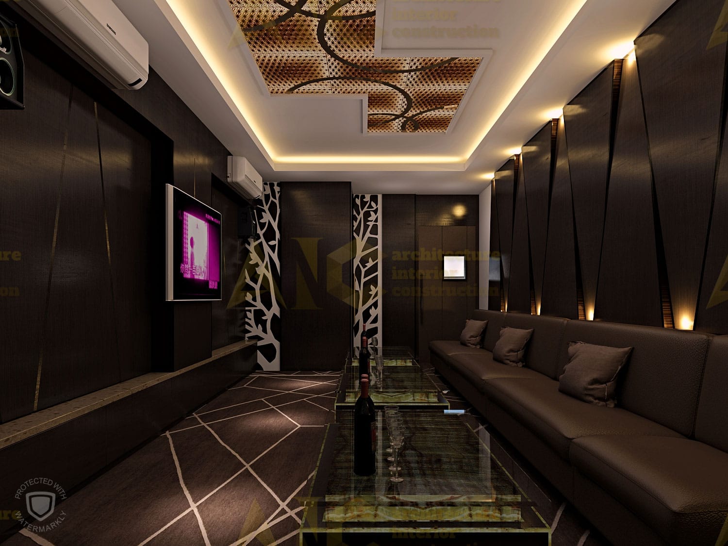 Thiết kế và thi công nội thất phòng karaoke- phòng 6 view 3
