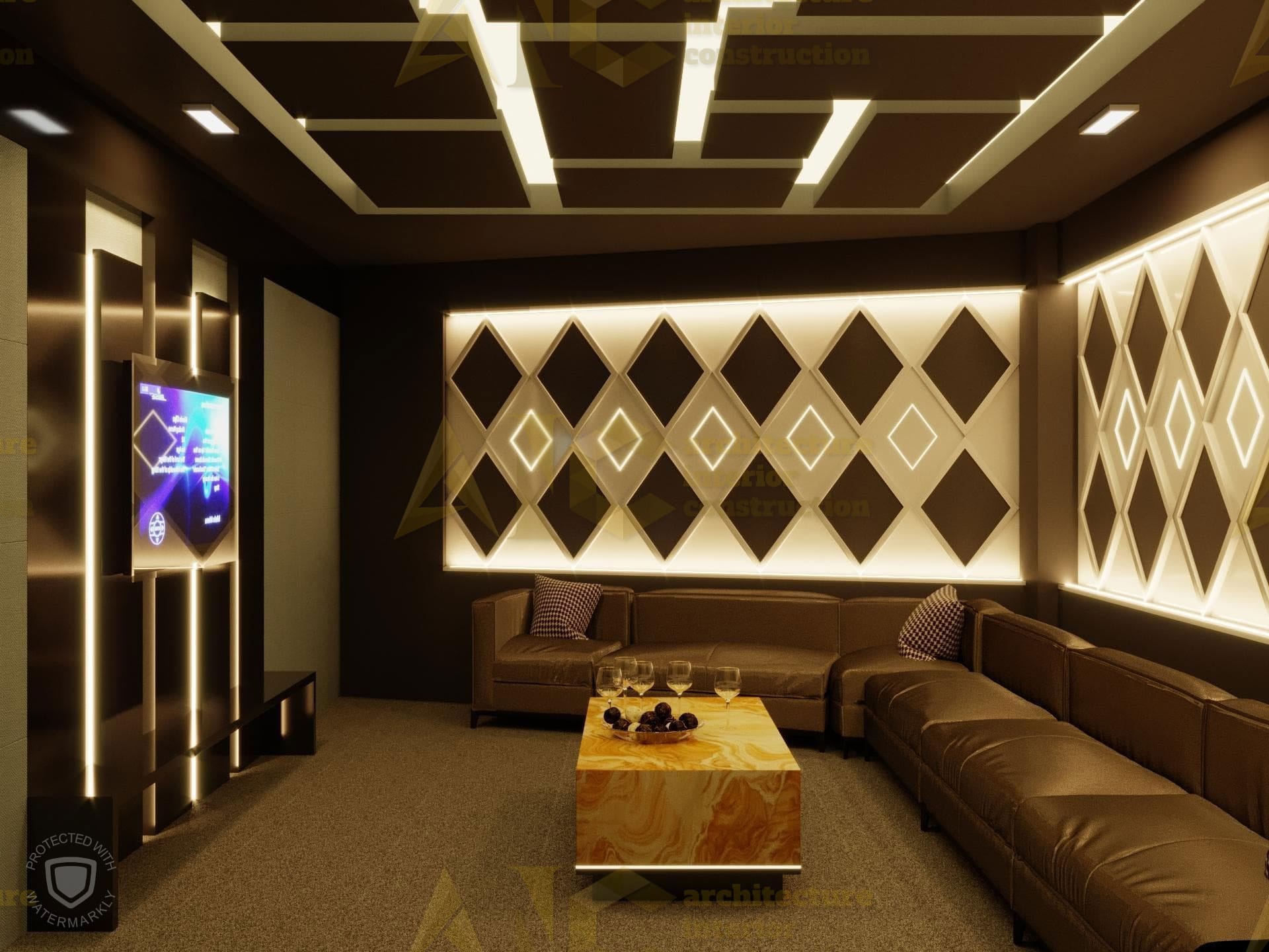 Thiết kế và thi công nội thất phòng karaoke- phòng 9 view 1