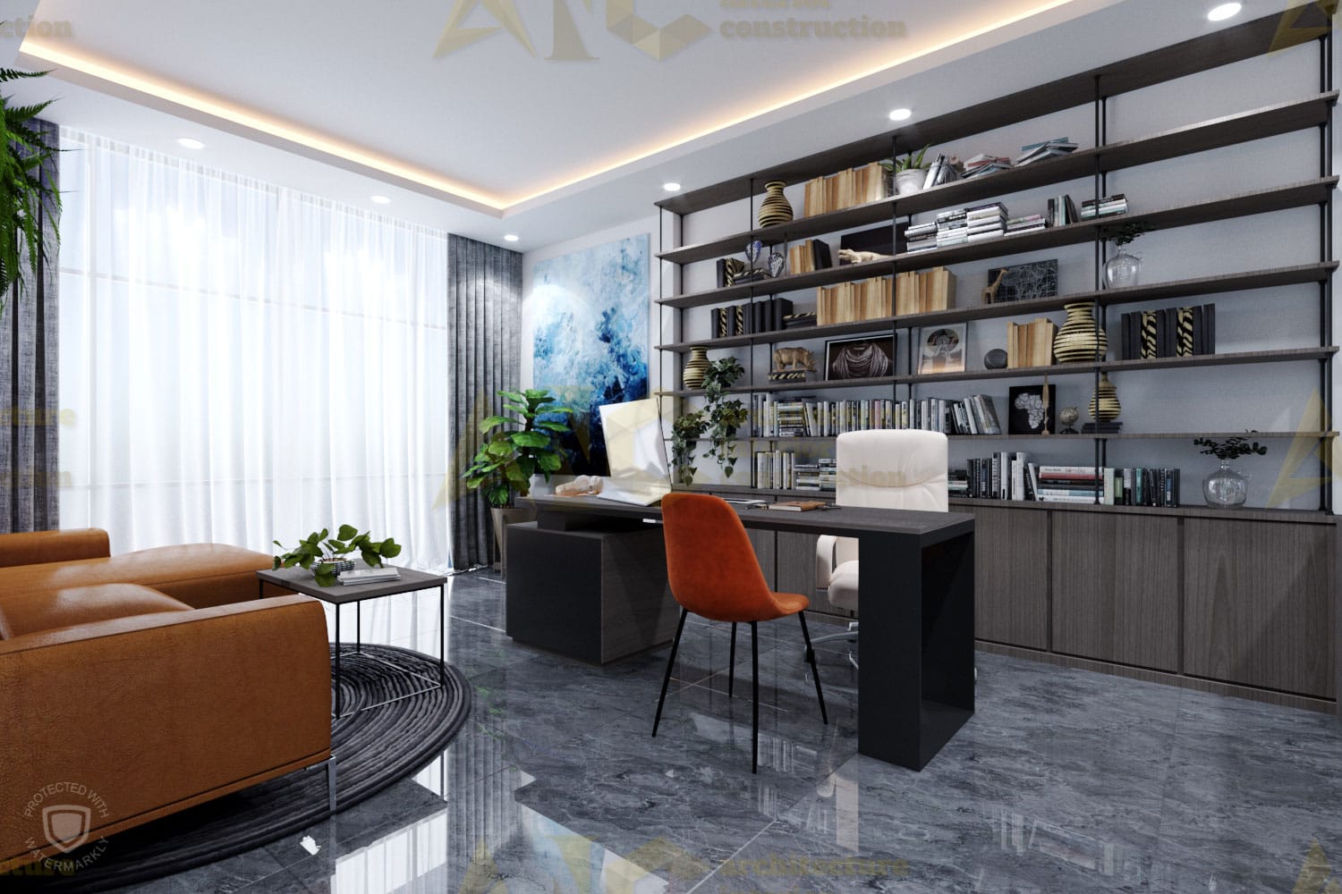 Thiết kế và thi công văn phòng Sài Gòn Nam Phát- phòng giám đốc view 2.3