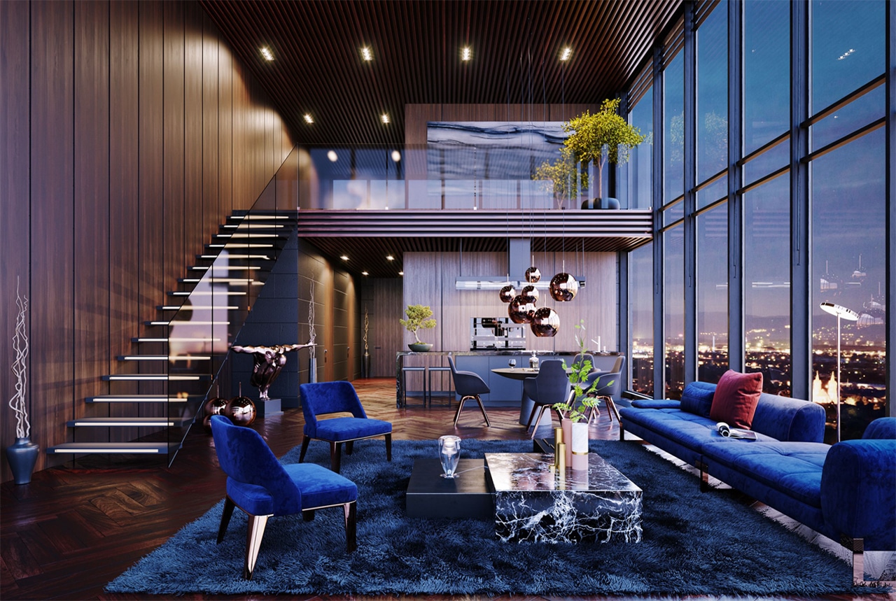 Chất liệu - ý tưởng thiết kế căn hộ penthouse sang trọng - AIC JSC