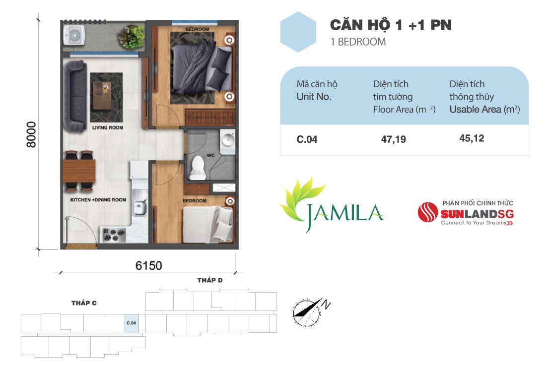 MẪU THIẾT KẾ CĂN HỘ BLOCK C-D 1