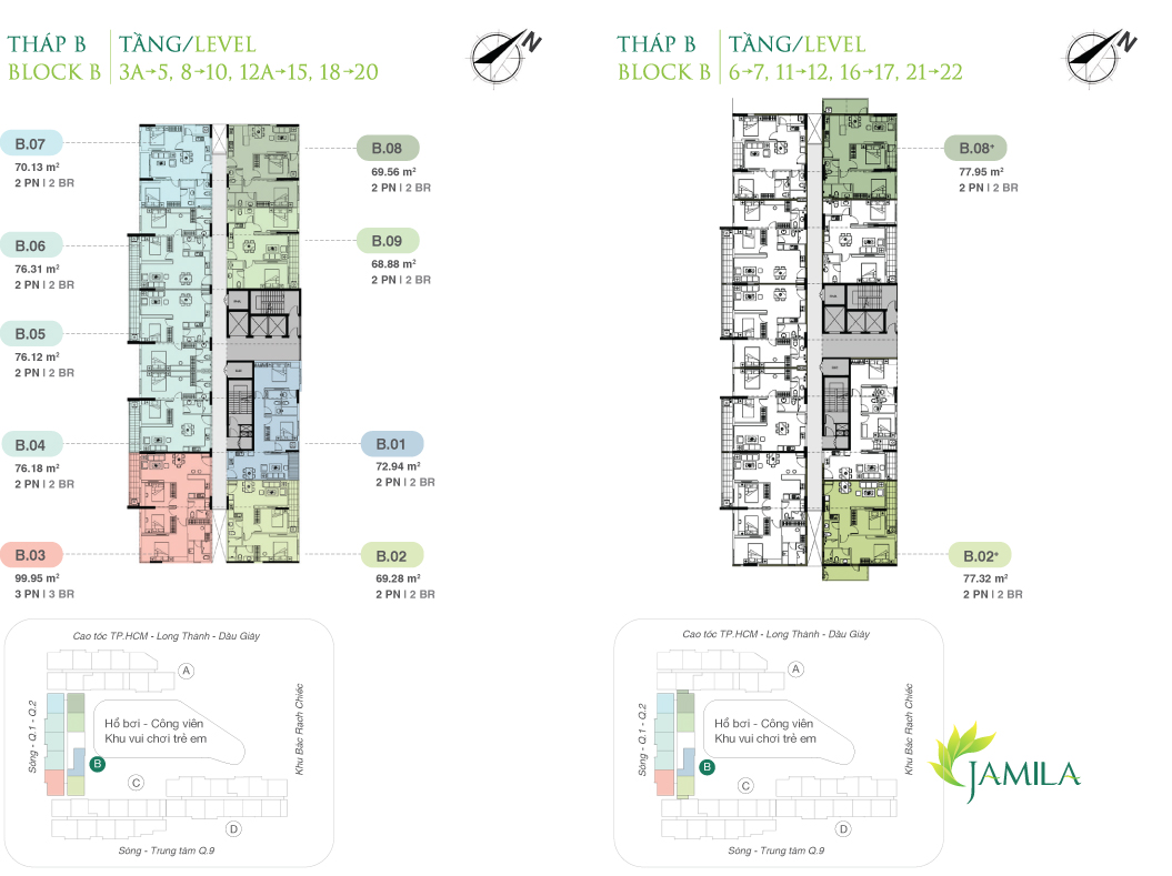 mặt bằng tháp B