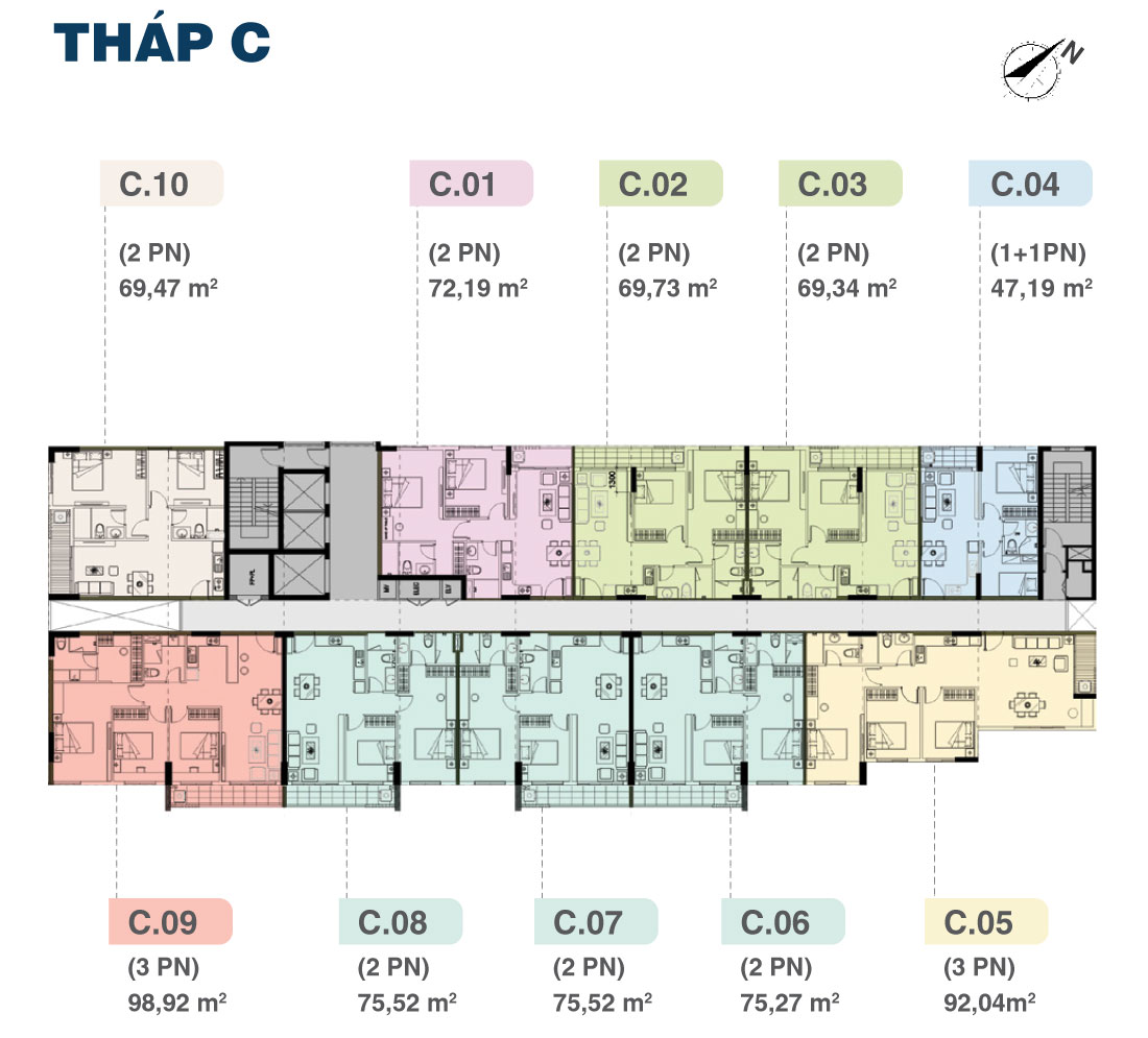mặt bằng tháp c