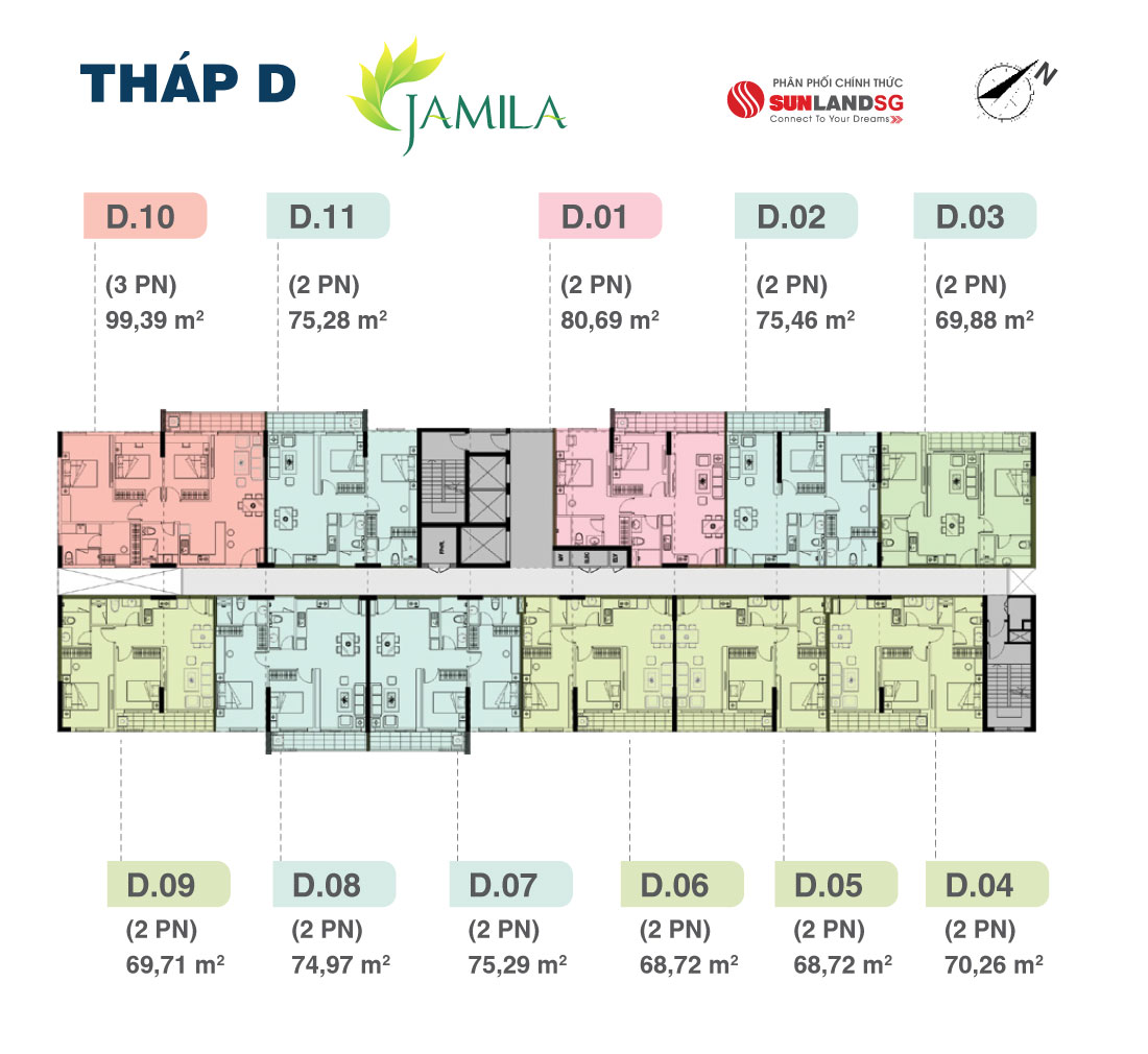 mặt bằng tháp d