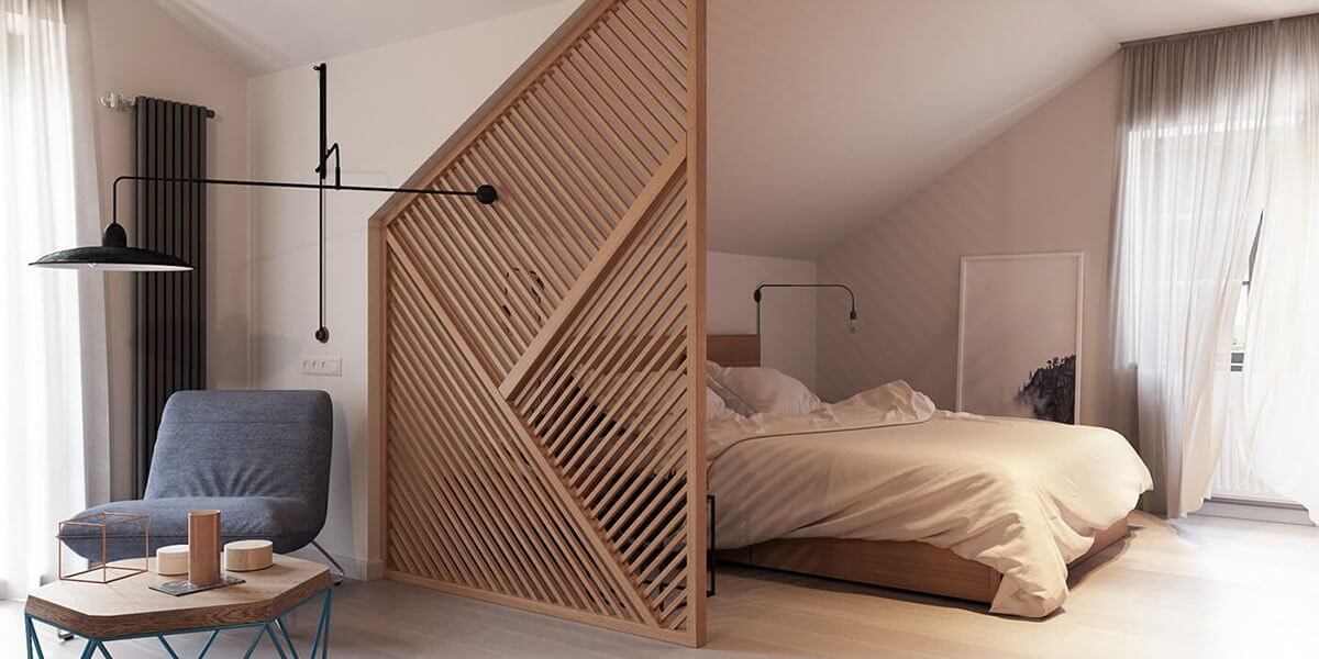 Ứng dụng lam gỗ trang trí phòng ngủ
