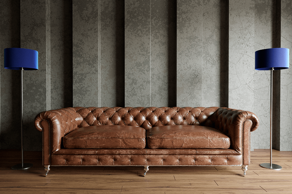 Leather Chesterfield Sofa - AIC JSC