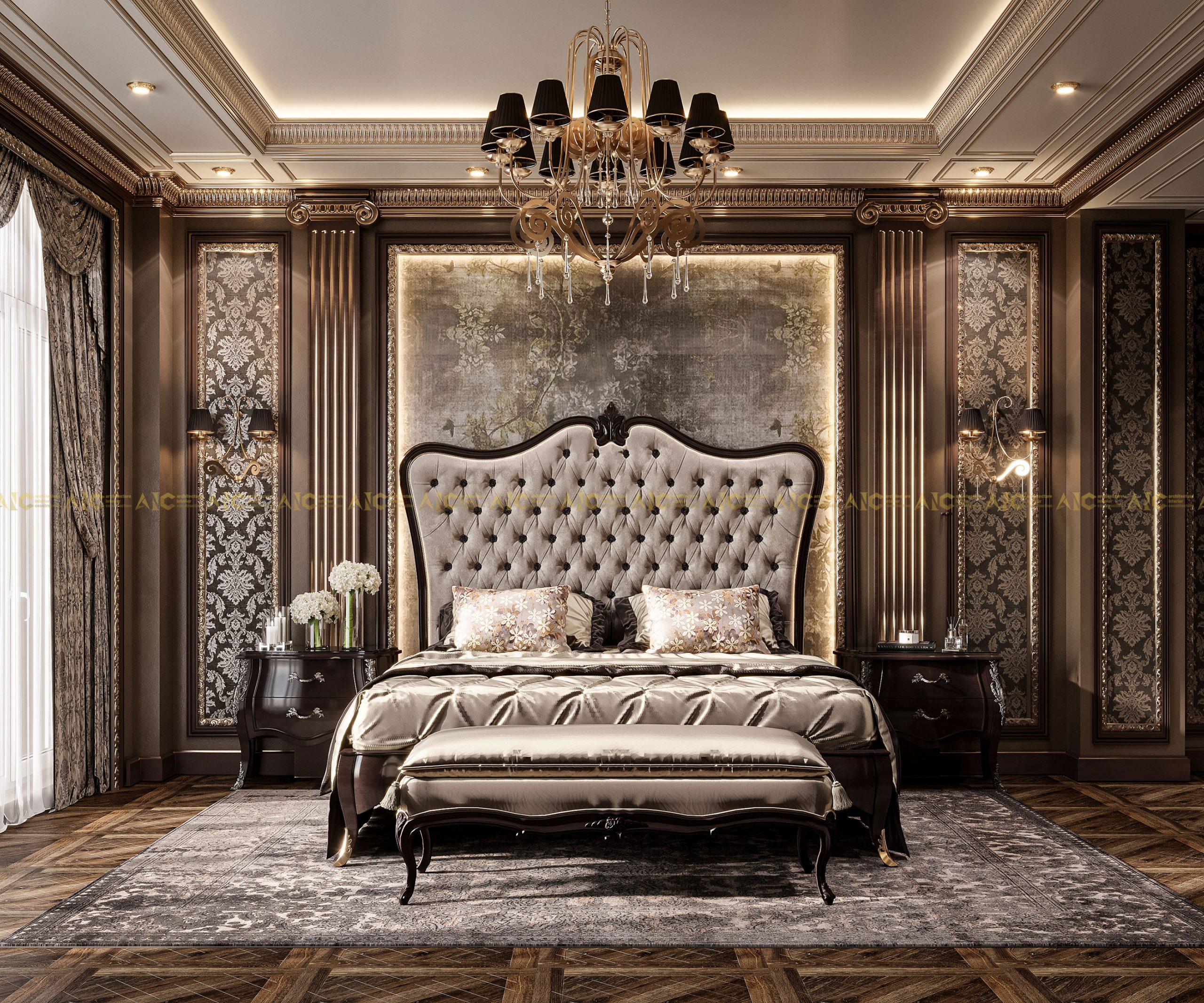 Phòng ngủ theo phong cách thiết kế nội thất cổ điển