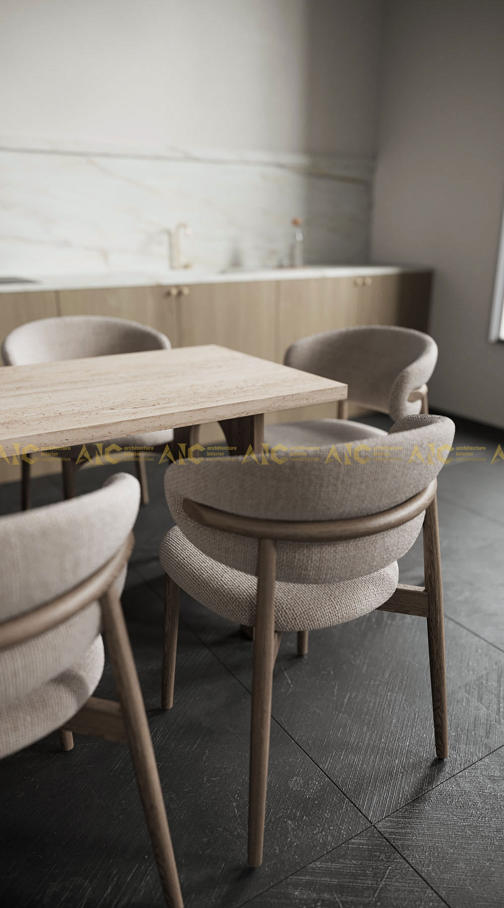 Nội thất ghế gỗ bọc vải theo phong cách thiết kế Scandinavian