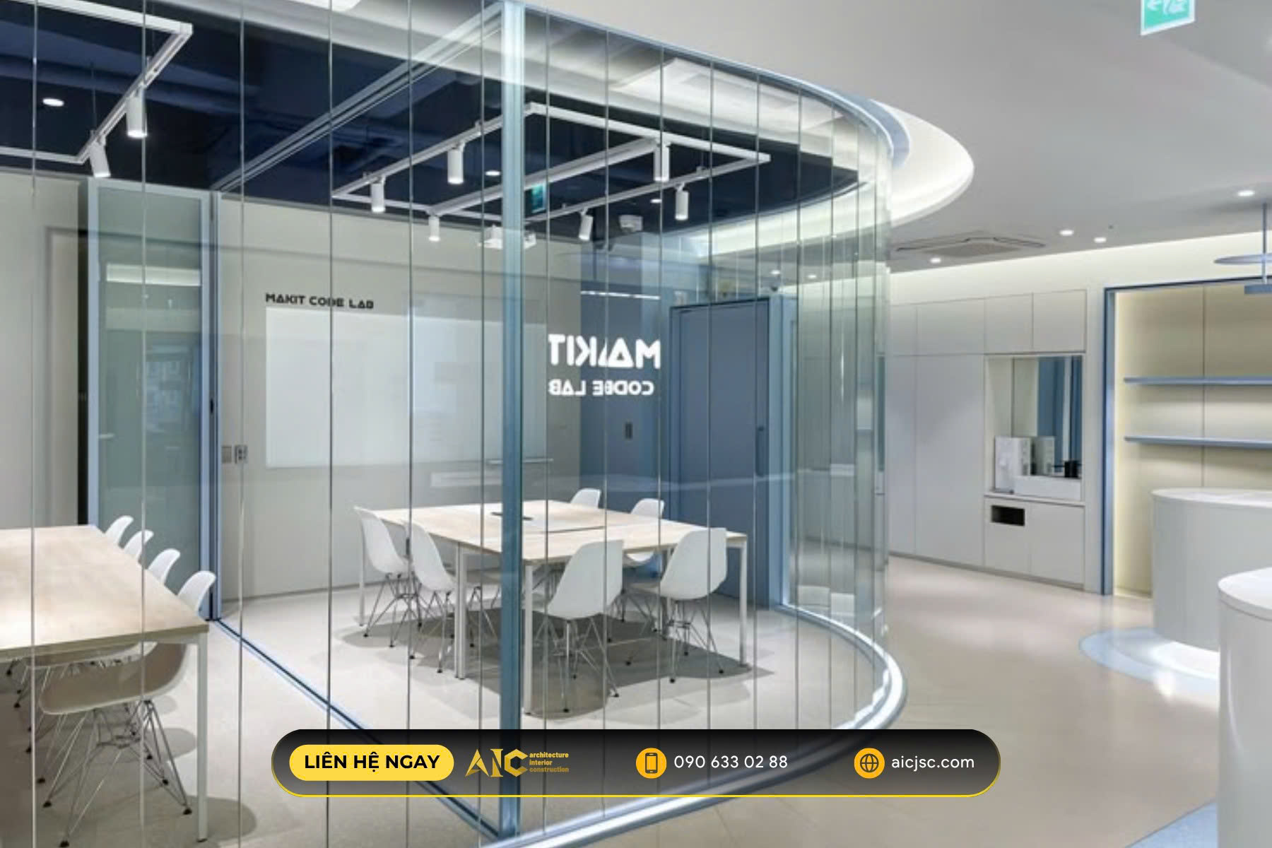 Thiết kế văn phòng màu sắc trung tính