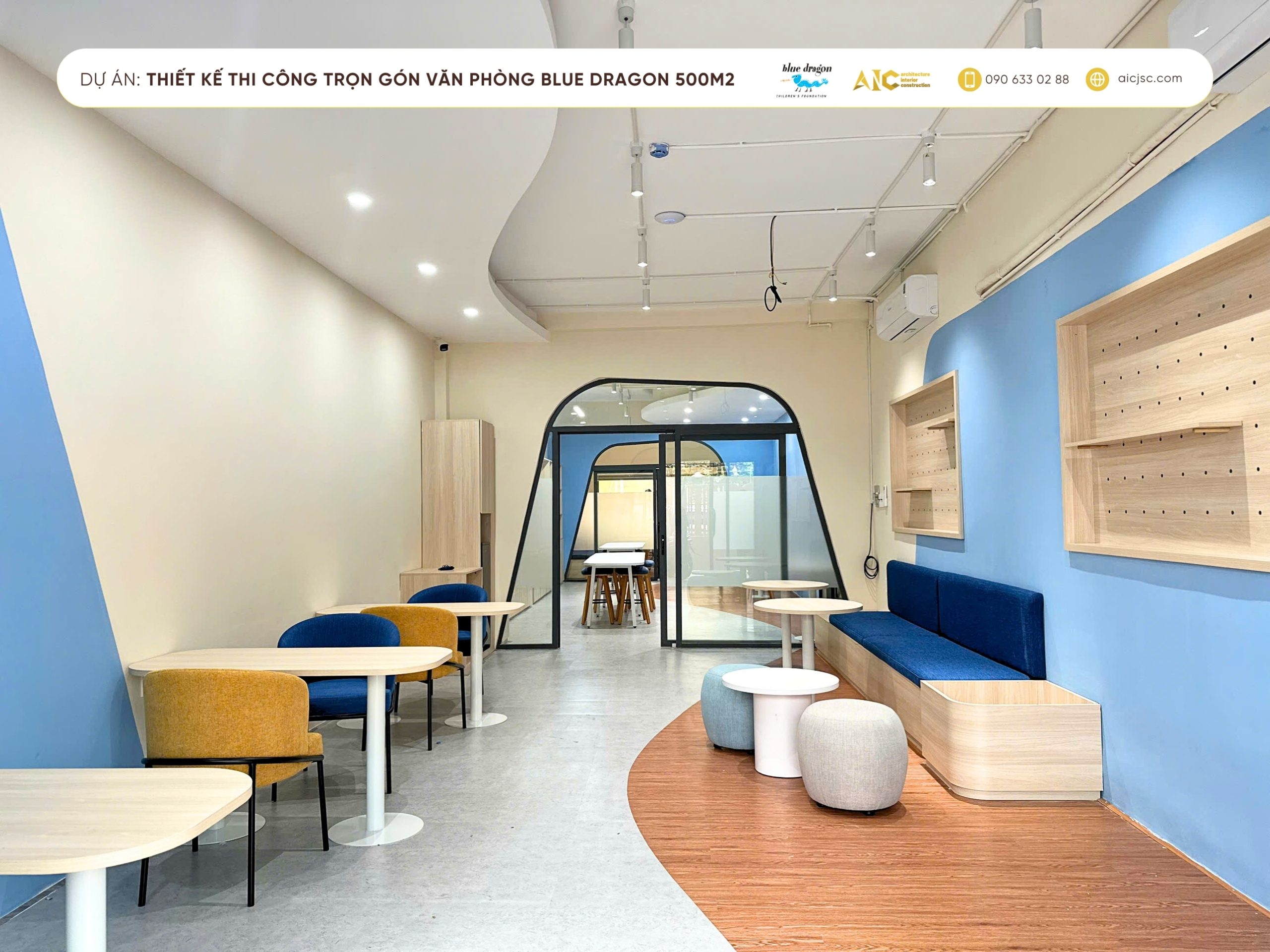 Không gian sảnh chính hiện đại, trẻ trung