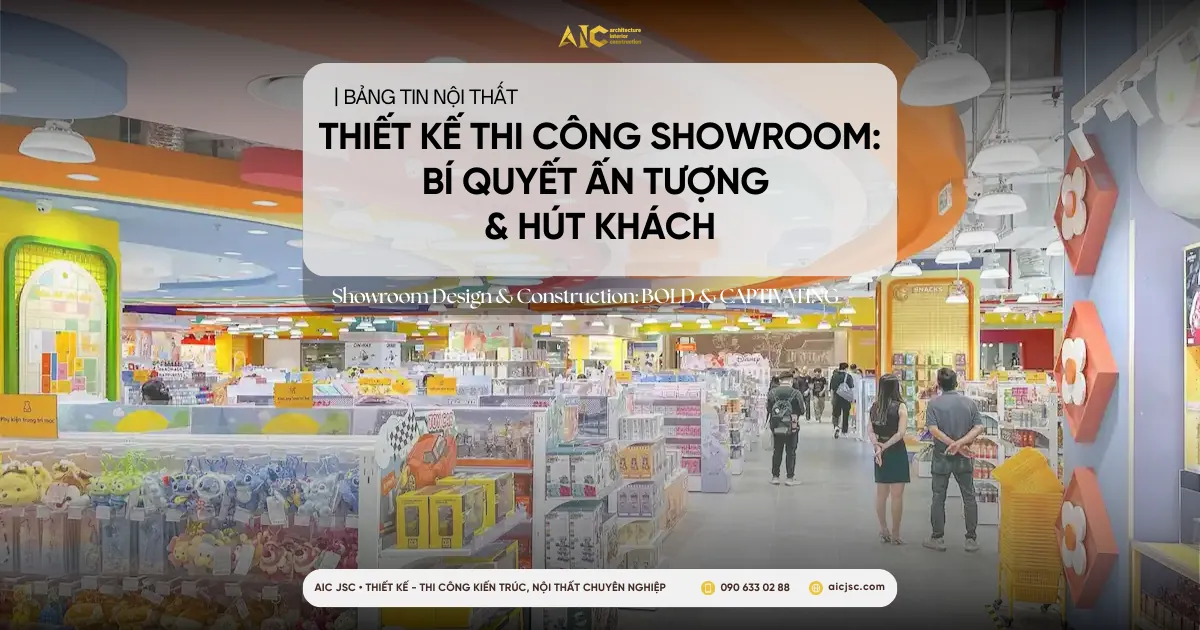 Thiết kế thi công nội thất showroom cửa hàng trọn gói | AIC JSC
