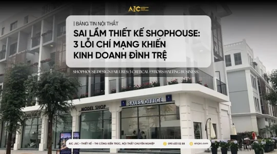 Sai lầm khi thiết kế nội thất shophouse làm giảm hiệu suất kinh doanh và cách khắc phục cùng AIC JSC