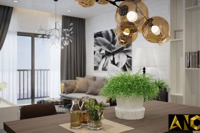 Thiết kế nội thất căn hộ Scenic Valley - Phòng khách view 3