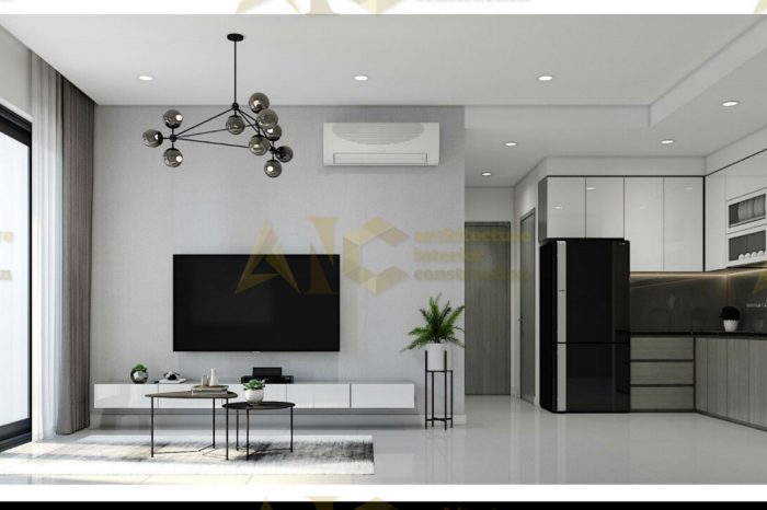 Thiết kế & thi công nội thất căn hộ chú Thắng- phòng khách